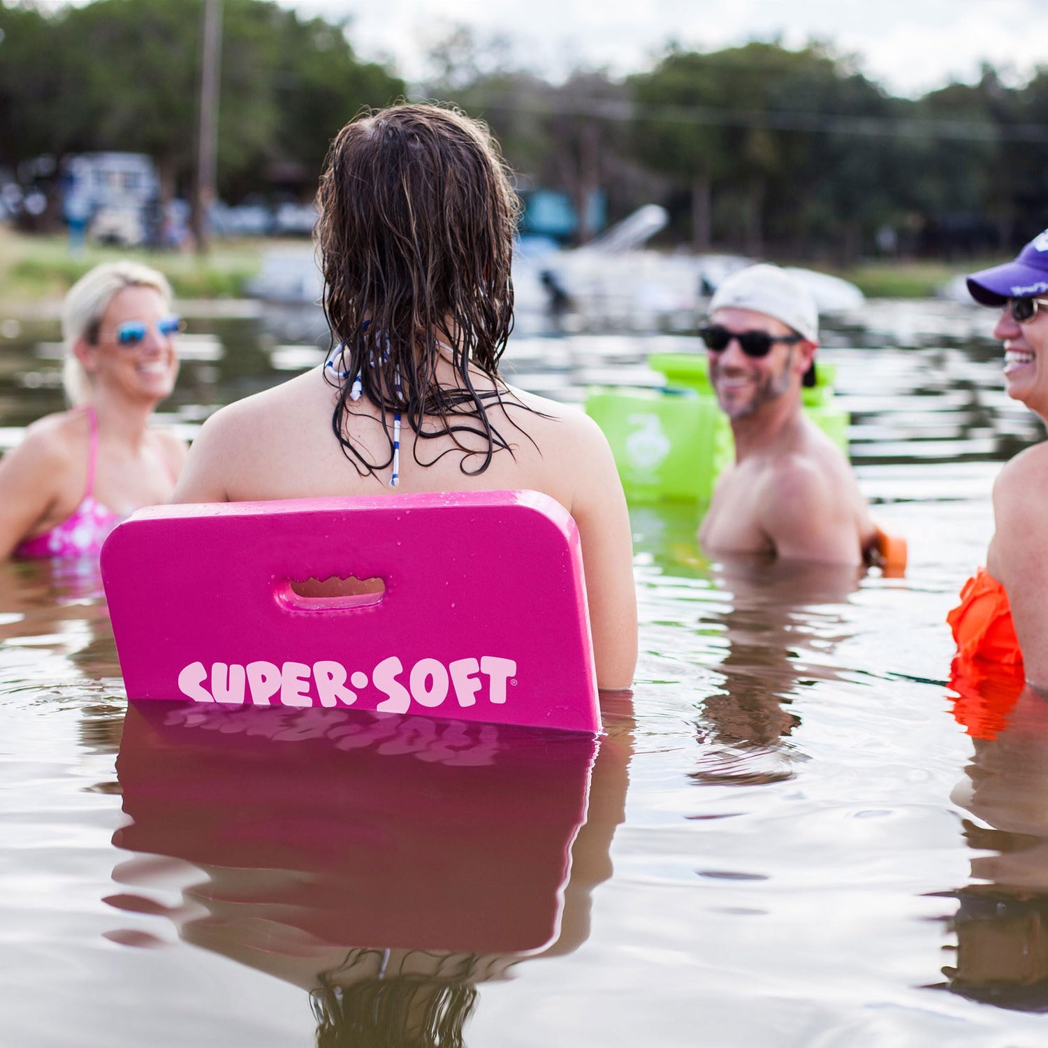 TRC Recreation Super Soft Foam Water Saddle Pool Float for Adults and Kids, Lounger for Swimming Pool, Lake, River and Beach Essentials, Flamingo Pink