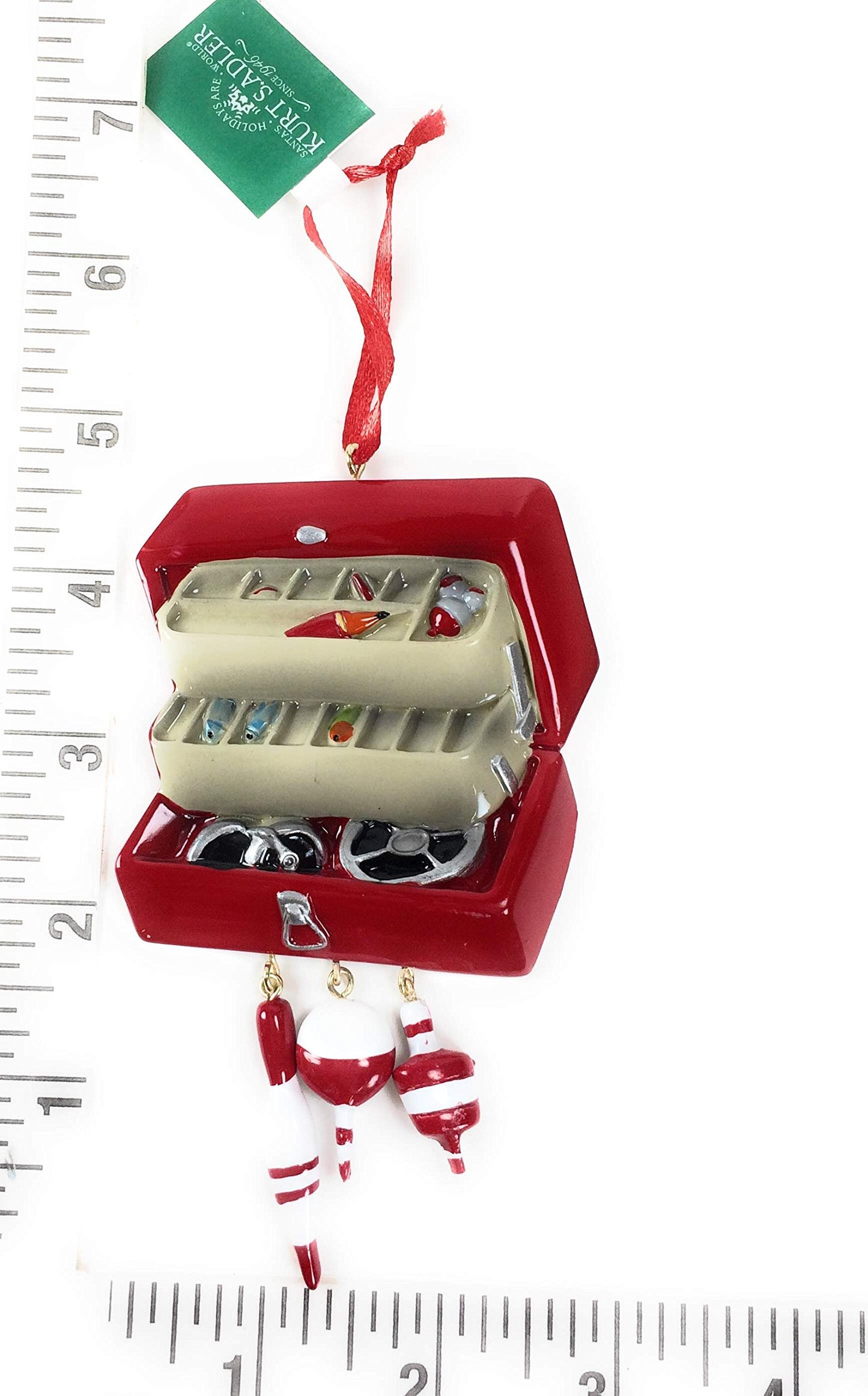 Kurt S. Adler Tackle Box with Bobbers and Lures Fishing Christmas Tree Ornament Decoration