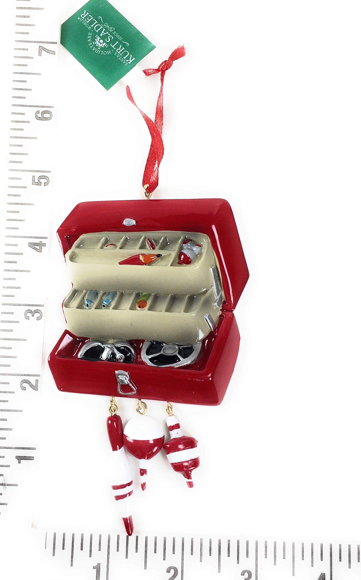 Kurt S. Adler Tackle Box with Bobbers and Lures Fishing Christmas Tree Ornament Decoration
