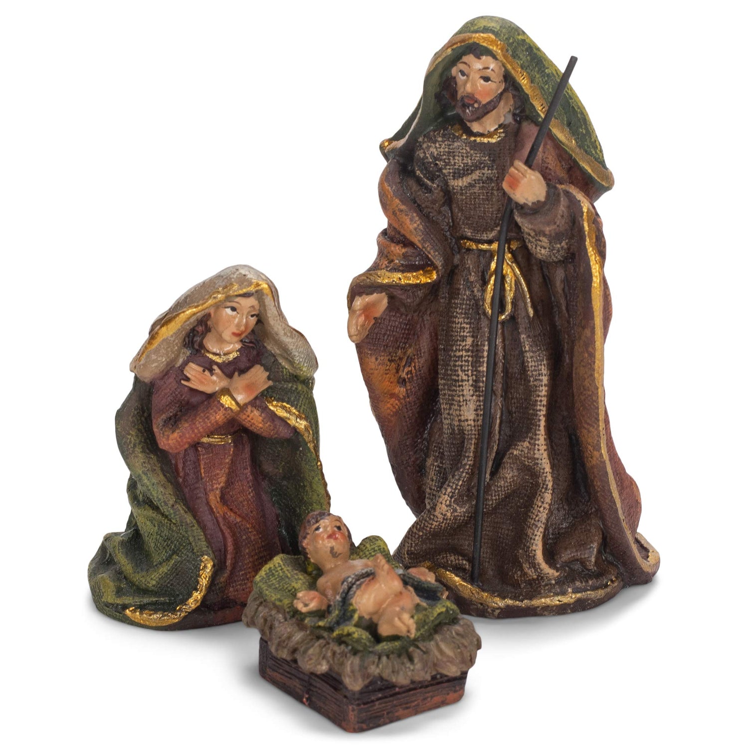 Kurt S. Adler Kurt Adler 3.5-Inch Resin, 7-Piece Nativity Set, Multi for Christmas