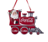 Kurt S. Adler Coca Cola Santa Train resin and paint or mica Christmas Tree Ornament CC2183