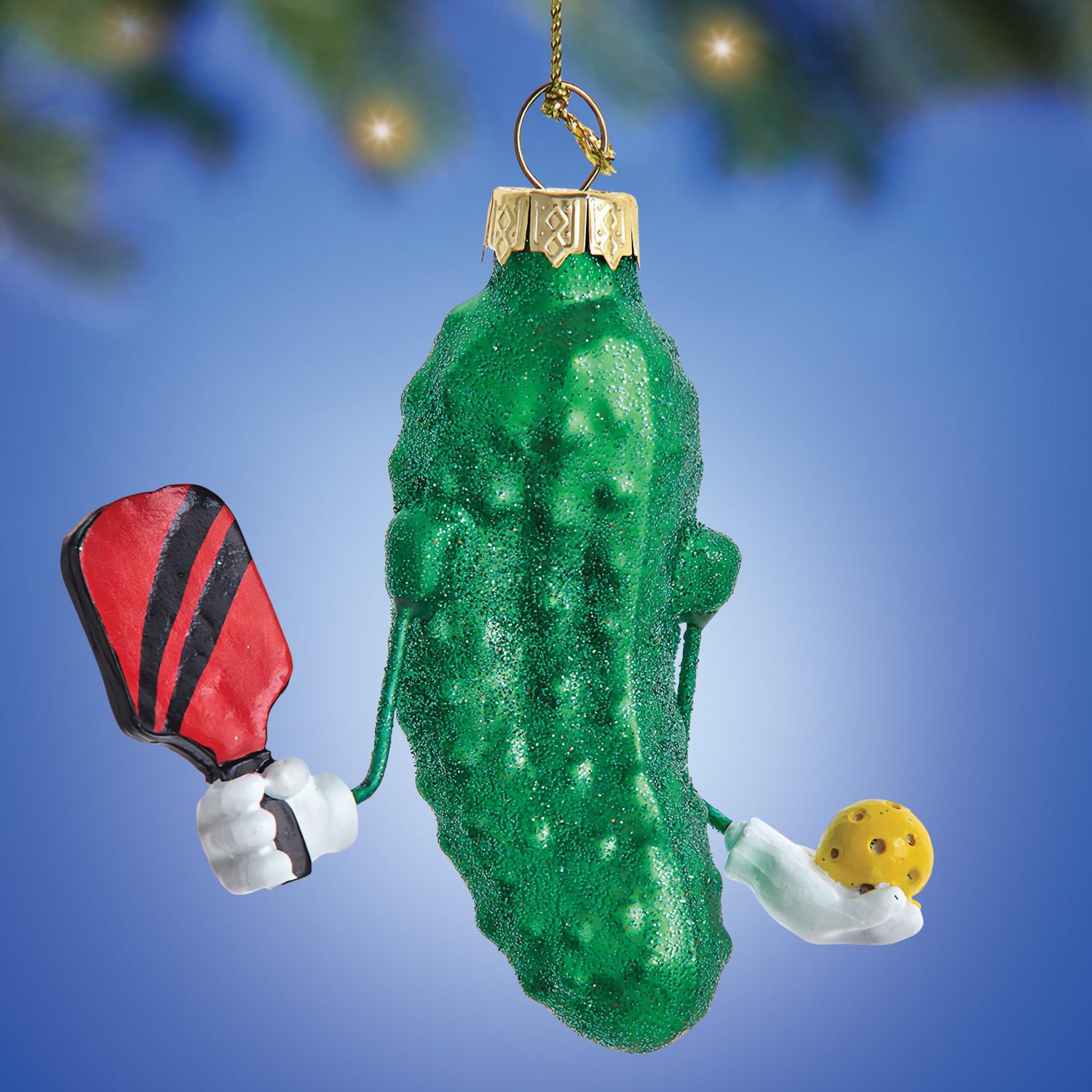 Pickleball Cucumber Ornament by Kurt S. Adler, Inc.