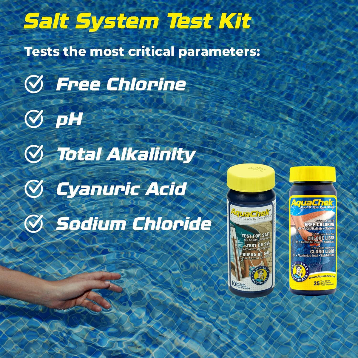 AquaChek Salt System Test Kit | 10 Salt & 25 Multi-Test Strips