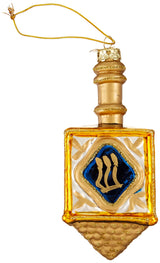 Noble Gems Kurt Adler 4-Inch Glass Jewish Dreidel Ornament, Hanukkah
