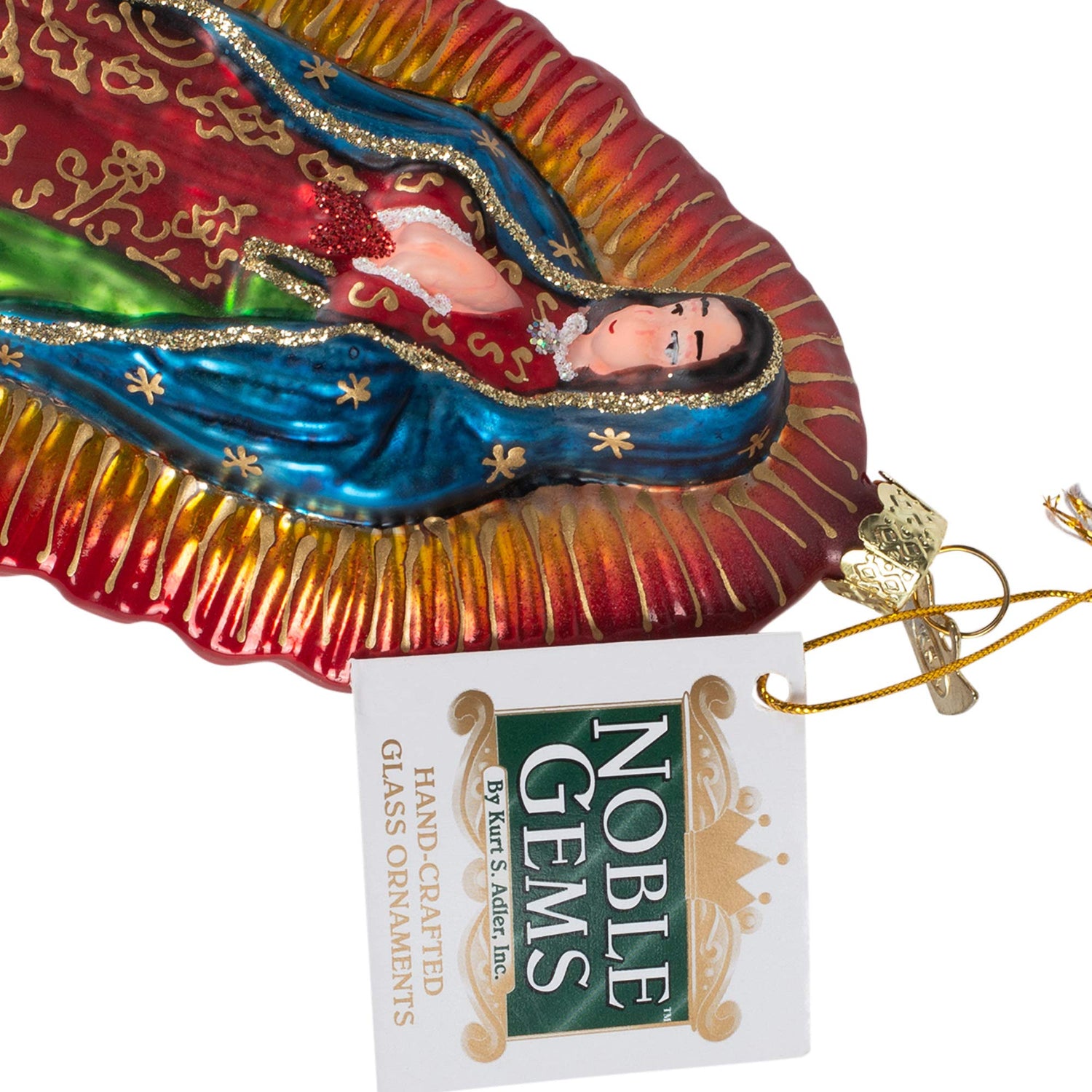 Vibrant Praying Our Lady Of Guadalupe 5.25 inch Metal Decorative Hanging Ornament,Christmas