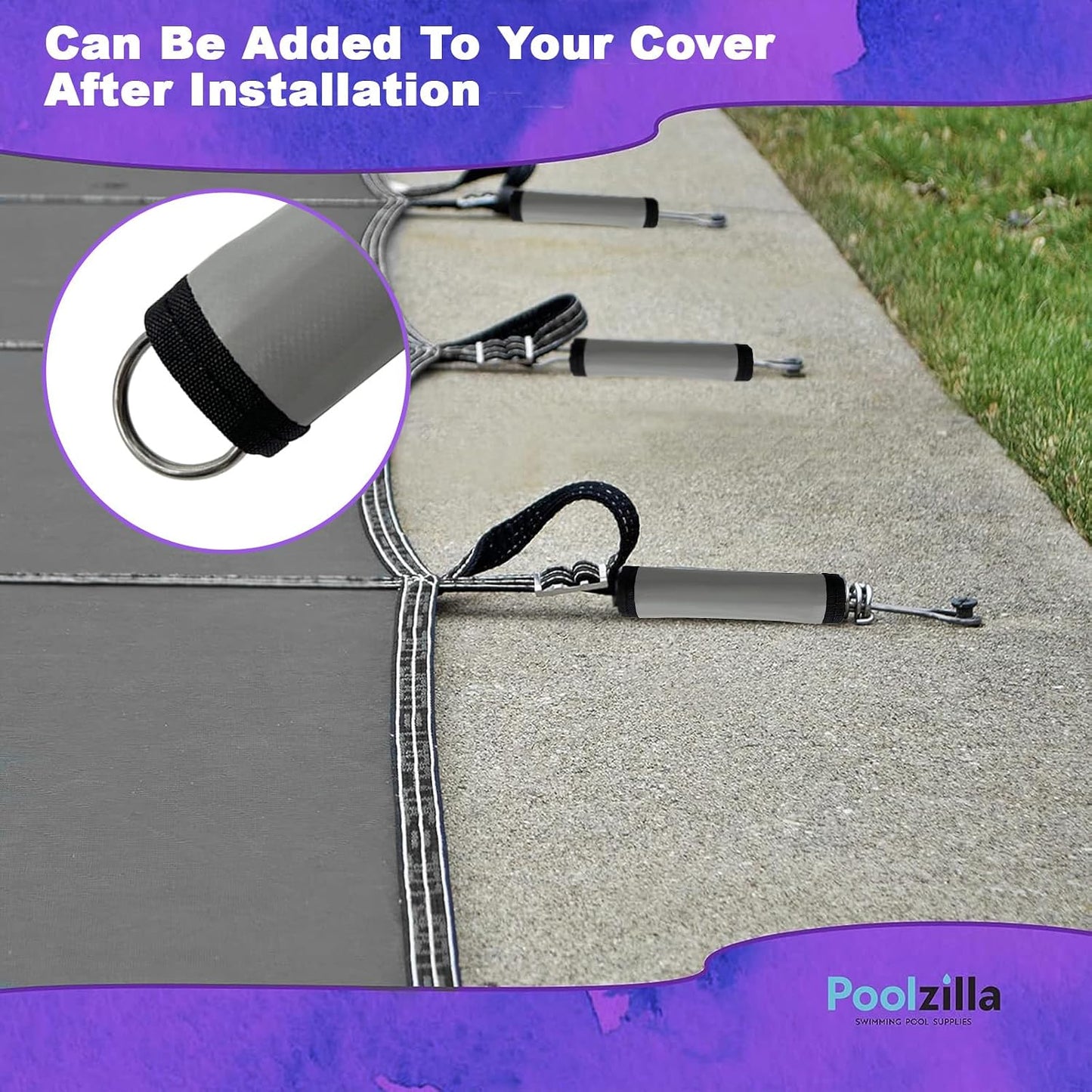 Poolzilla Gray Hook & Loop Spring Wrap for Safety Cover Springs