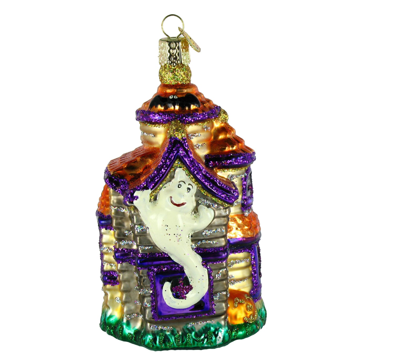 Old World Christmas Haunted House Glass Blown Ornament for Christmas Tree, Handcrafted Holiday Decoration, Halloween Collection