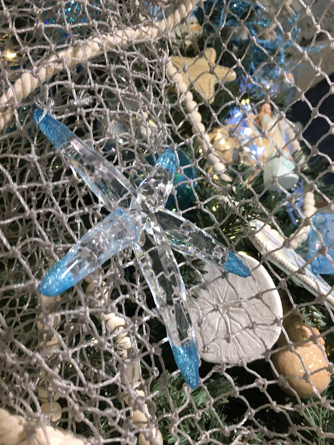 Kurt Adler Blue Starfish and Sand Dollar Shells Christmas Holiday Ornaments Set of 2