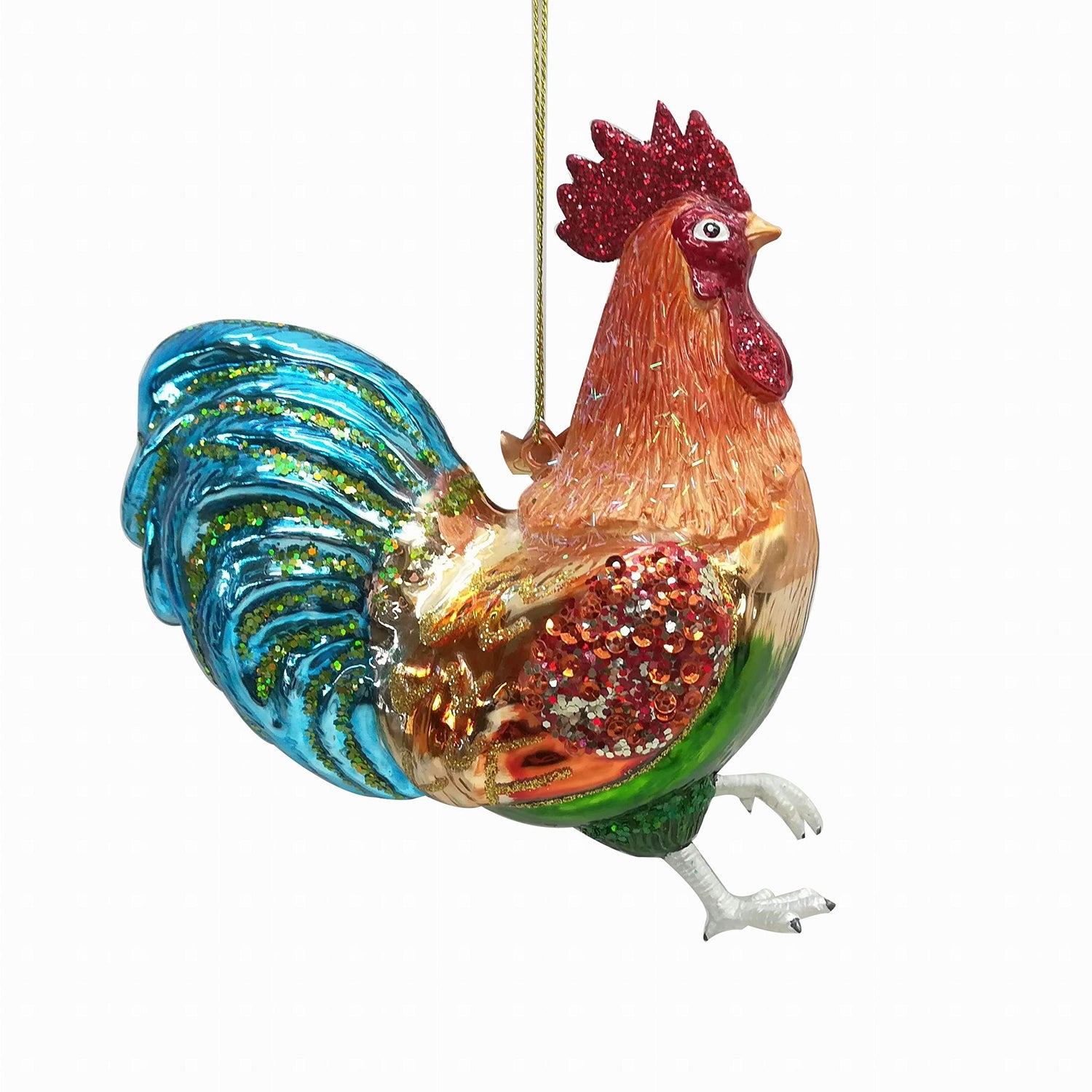 Noble Gems™ Glass Rooster Ornament