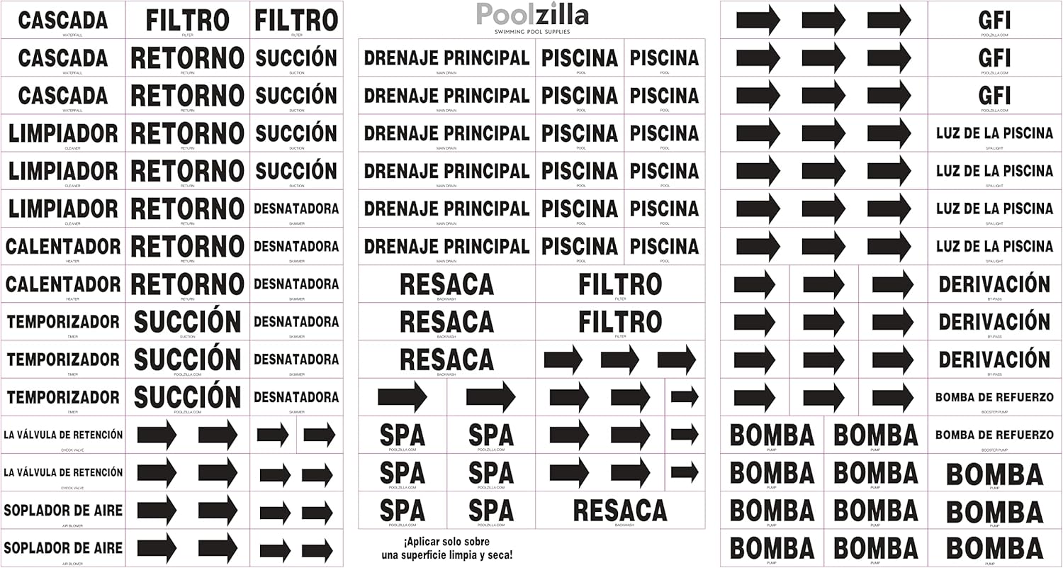 Poolzilla Premium Waterproof Sticker Labels For Pools