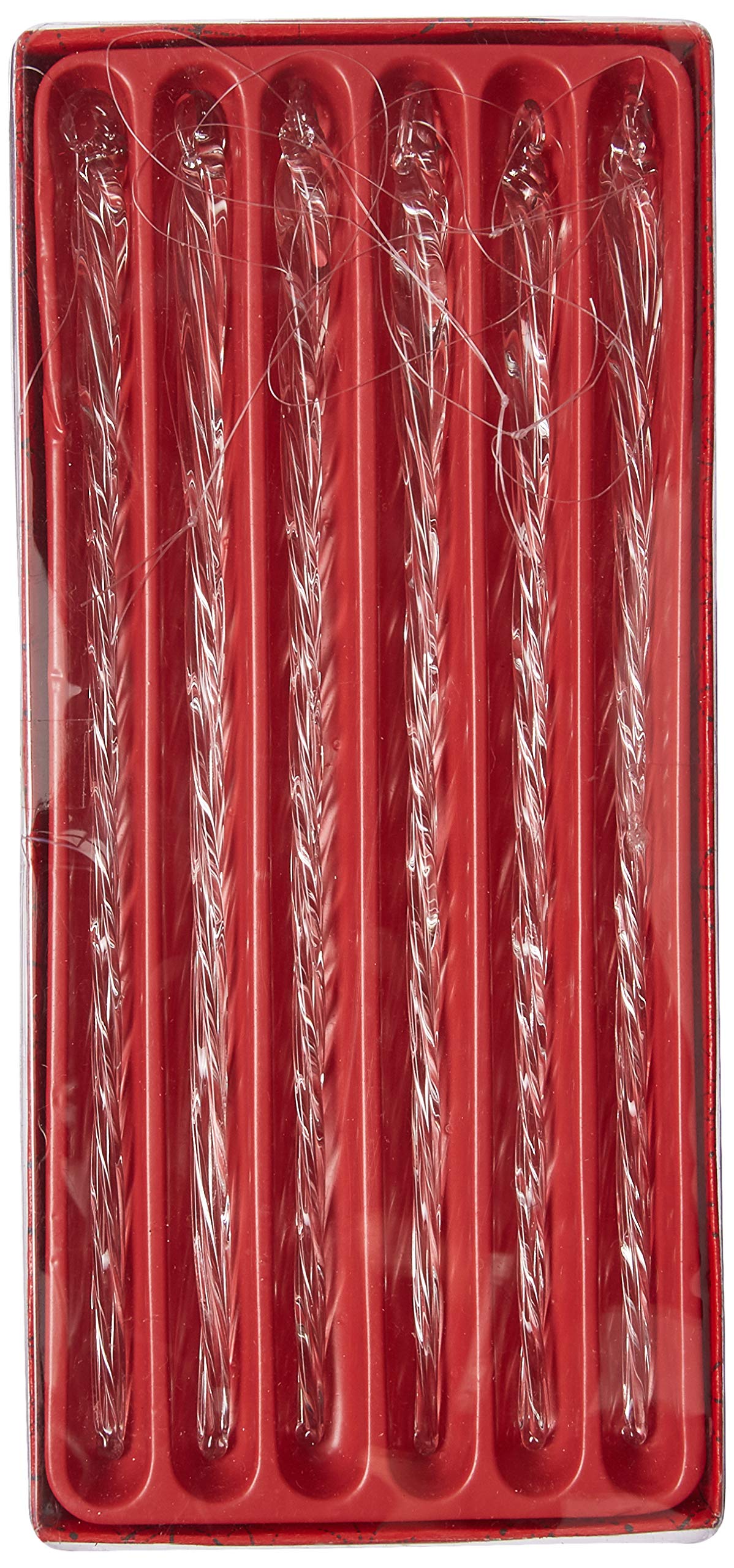 Kurt Adler 6-Piece Glass Twist Icicle Ornaments, 7.5-Inch,Christmas