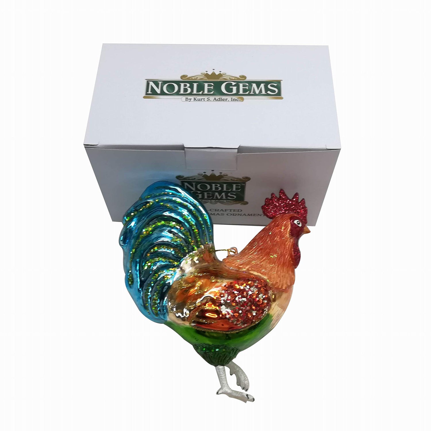 Noble Gems™ Glass Rooster Ornament