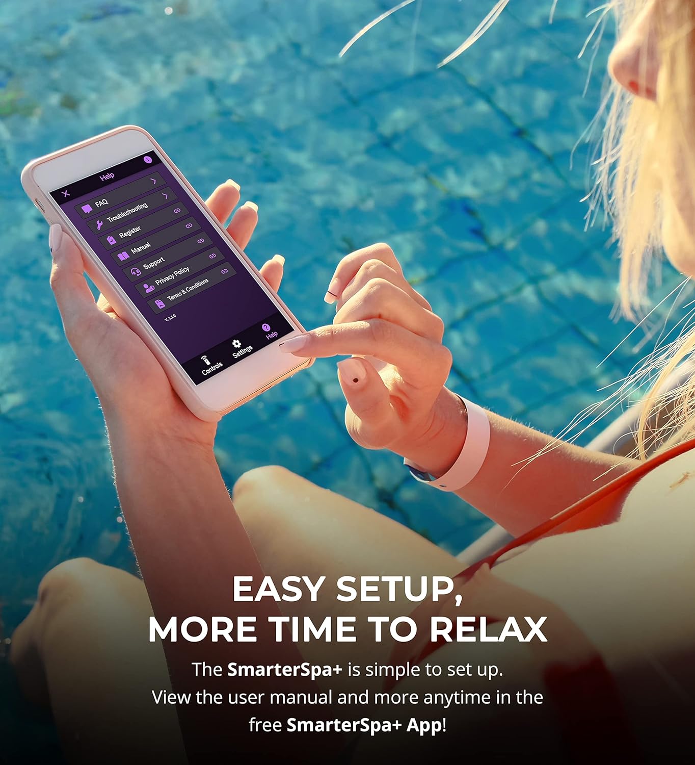 ControlOMatic SmarterSpa+ Saltwater Chlorine Generator with Automatic Chlorine Detection and Mobile App for Spas Up to 2000 Gallons