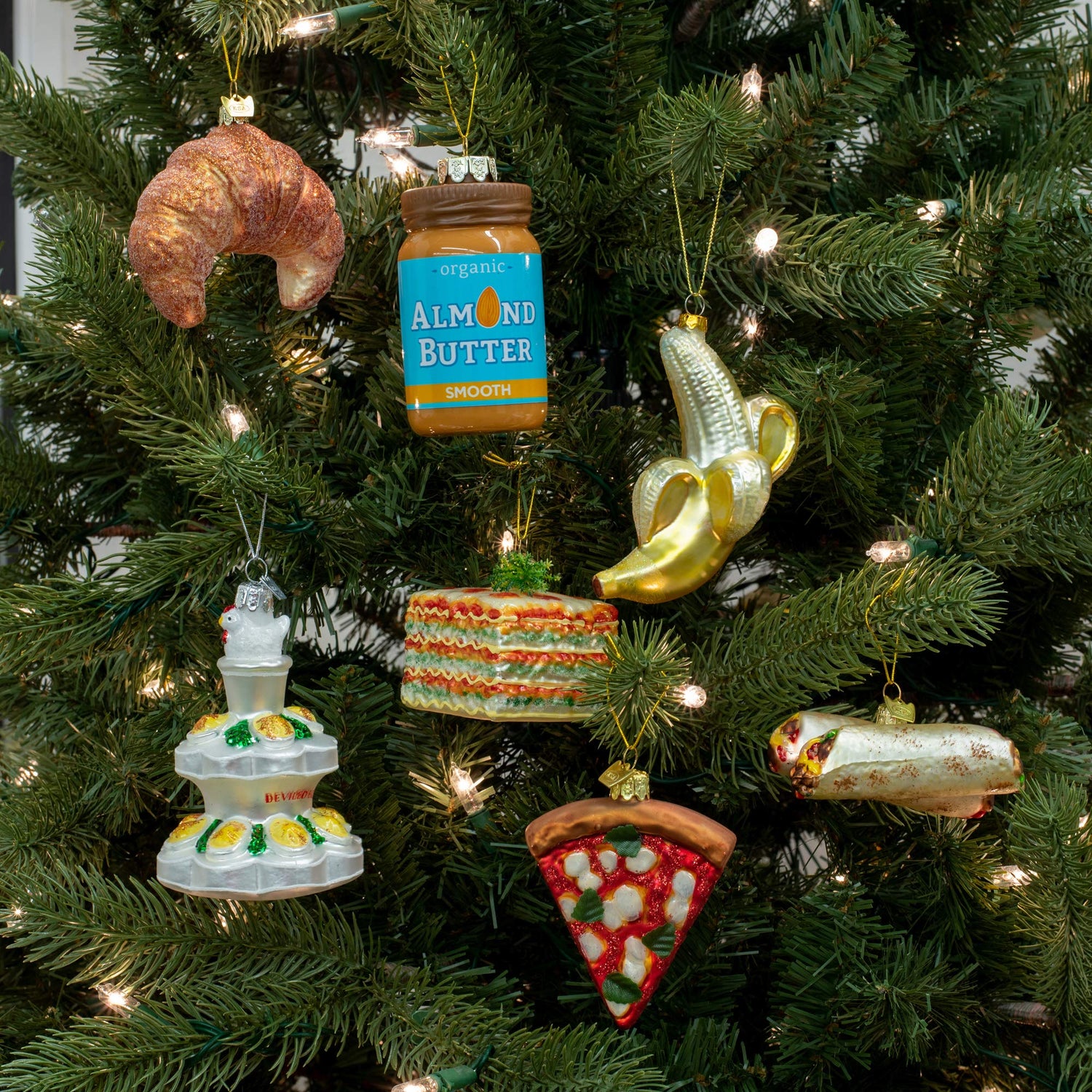 Noble Gems Croissant Glass Christmas Tree Ornament NB1551