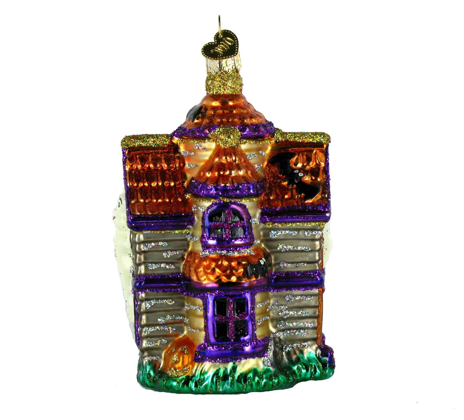 Old World Christmas Haunted House Glass Blown Ornament for Christmas Tree, Handcrafted Holiday Decoration, Halloween Collection