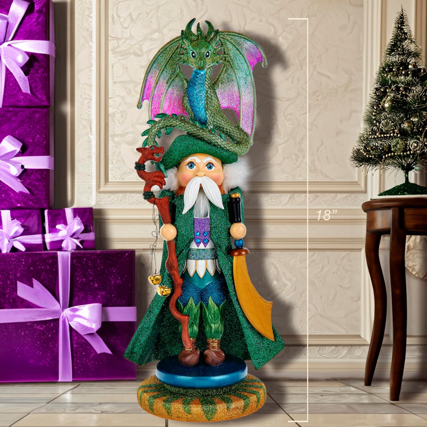 Kurt Adler 18-inch Hollywood Nutcrackers™ Wizard with Dragon Nutcracker