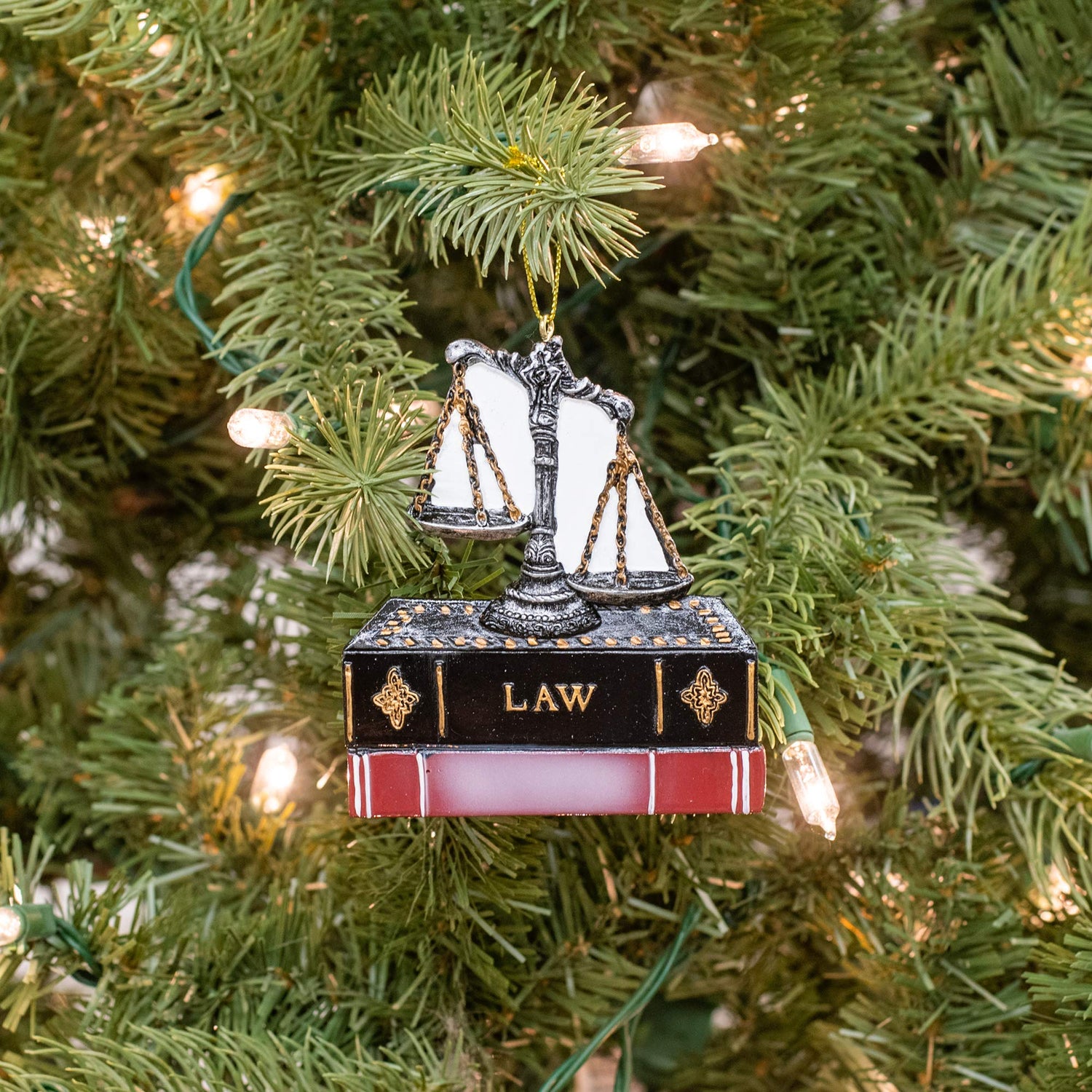 Kurt Adler Scales of Justice with Law Books Ornament
