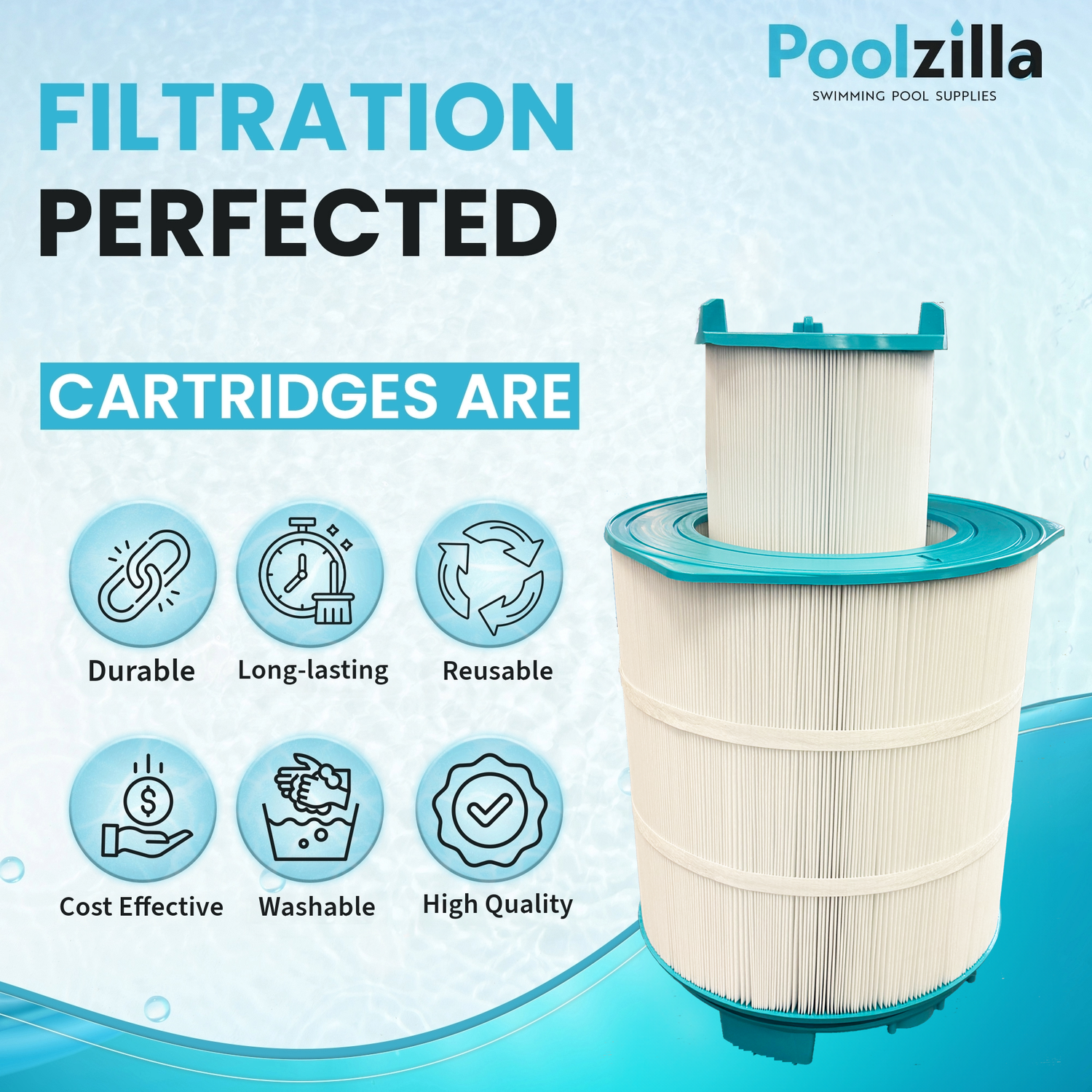 Poolzilla Replacement Pool Filter, Compatible with Pentair Sta-Rite System 3 S7M120, 25021-0200S