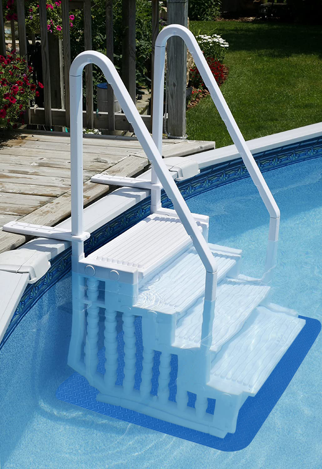 Poolzilla Swimming Pool Ladder Mat, Non-Slip Protective Pad for Liner