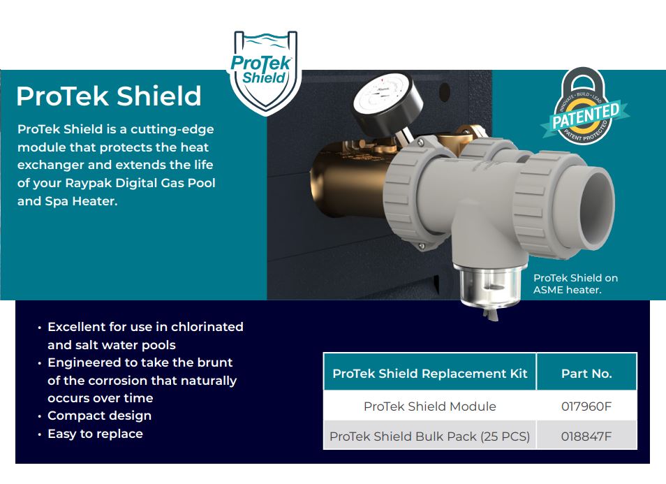 Raypak P-R206A-EP-C #57 Digital Propane Gas Heater, Electronic Ignition, Polymer Headers, Copper Exchanger, 200 lbs | RAY009224 | 206,000 BTU