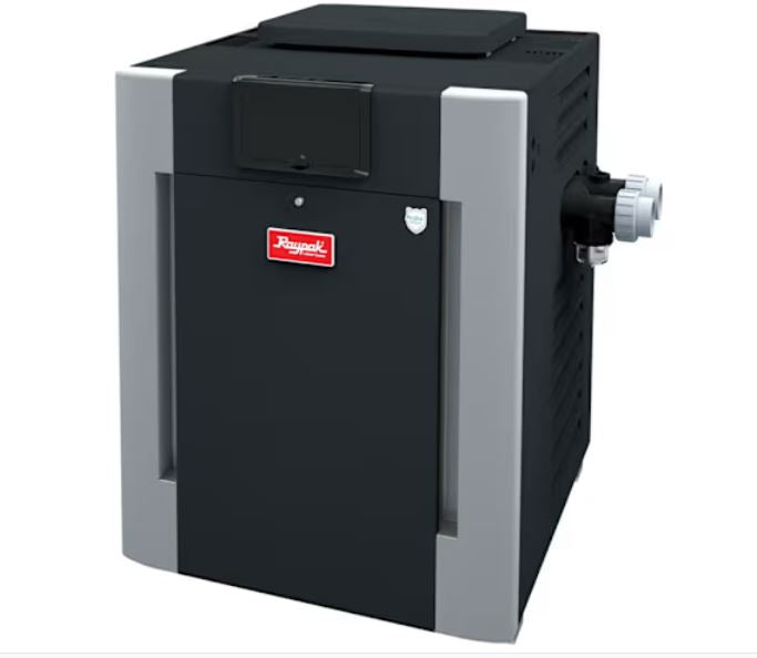 Raypak P-R206A-EP-C #57 Digital Propane Gas Heater, Electronic Ignition, Polymer Headers, Copper Exchanger, 200 lbs | RAY009224 | 206,000 BTU