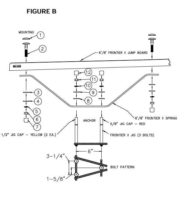 S.R. Smith 6' Frontier II Diving Board w/ Jump Stand | 68-209-58662