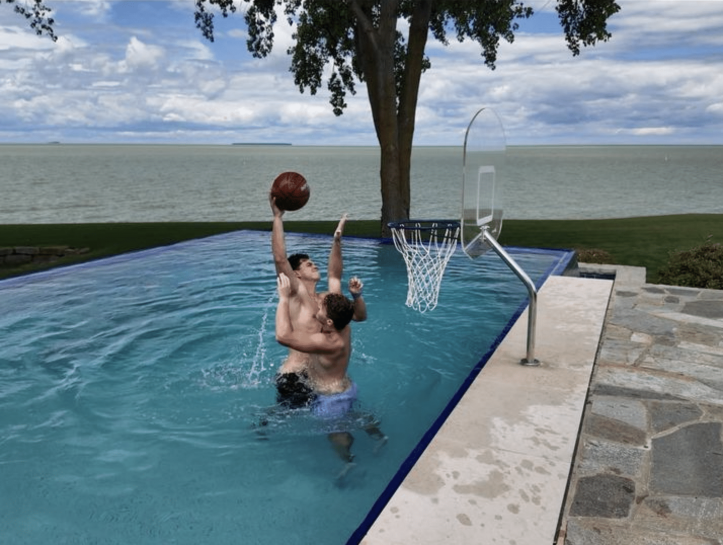 Global Pool Products Heavy Duty Basketball Hoop Set - for Inground Swimming Pool - 12