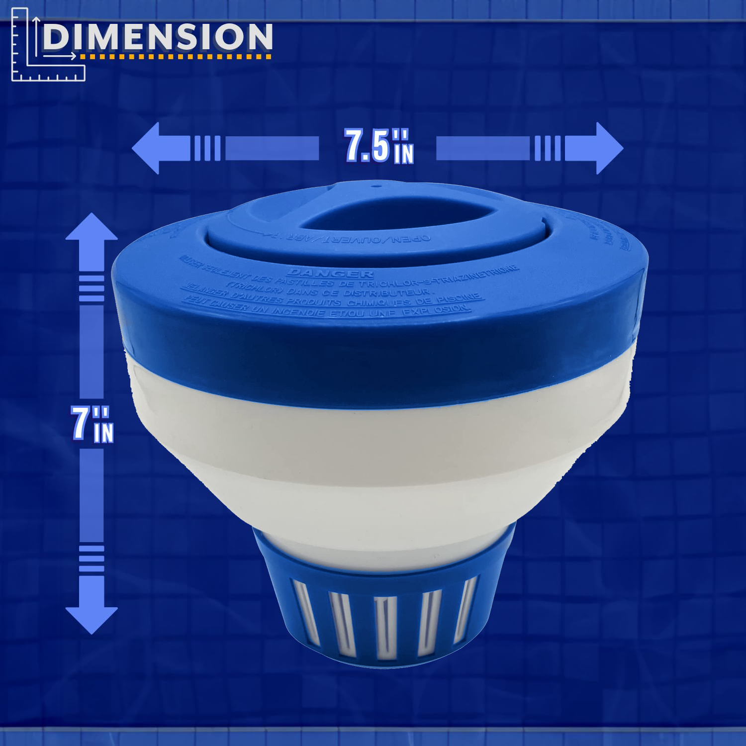 Poolzilla Deluxe Chlorine Feeder - Up to 3” Tablets