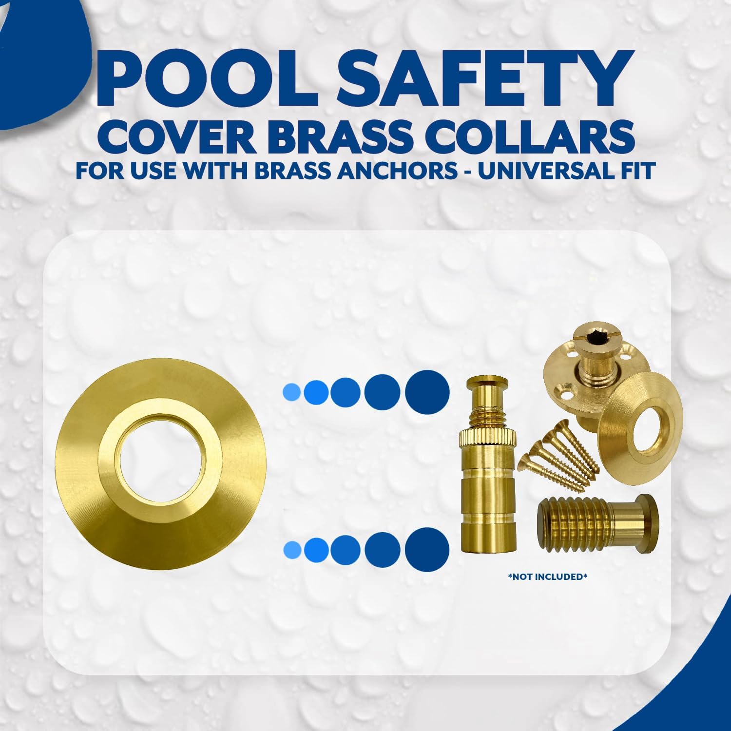 Poolzila Brass Flange Collar for Safety Cover Anchors, 9/16