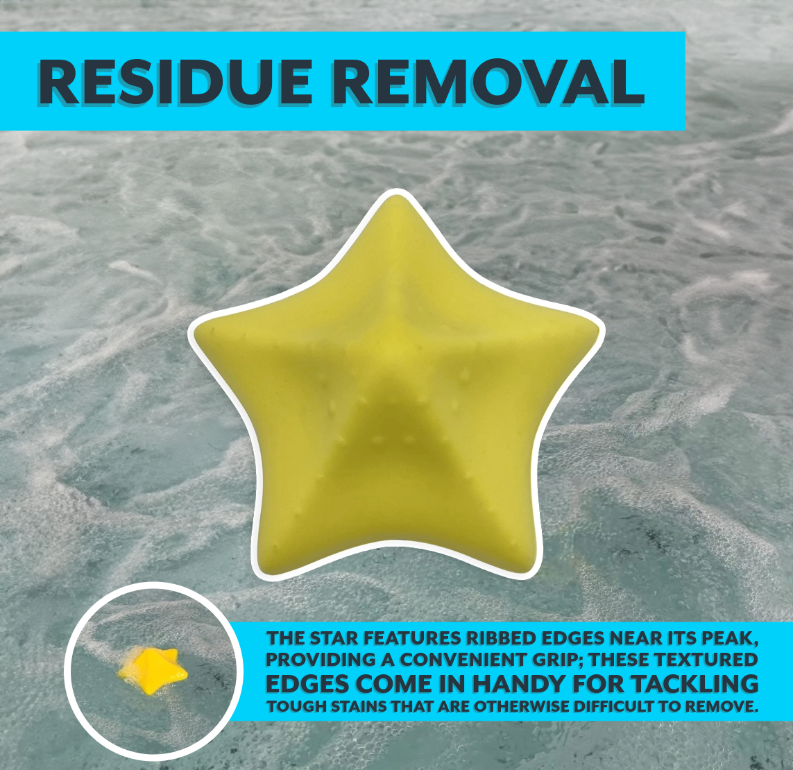 Poolzilla Scum Star Oil Absorbing Sponge for Cleaning Hot Tubs, Spas and Swimming Pools