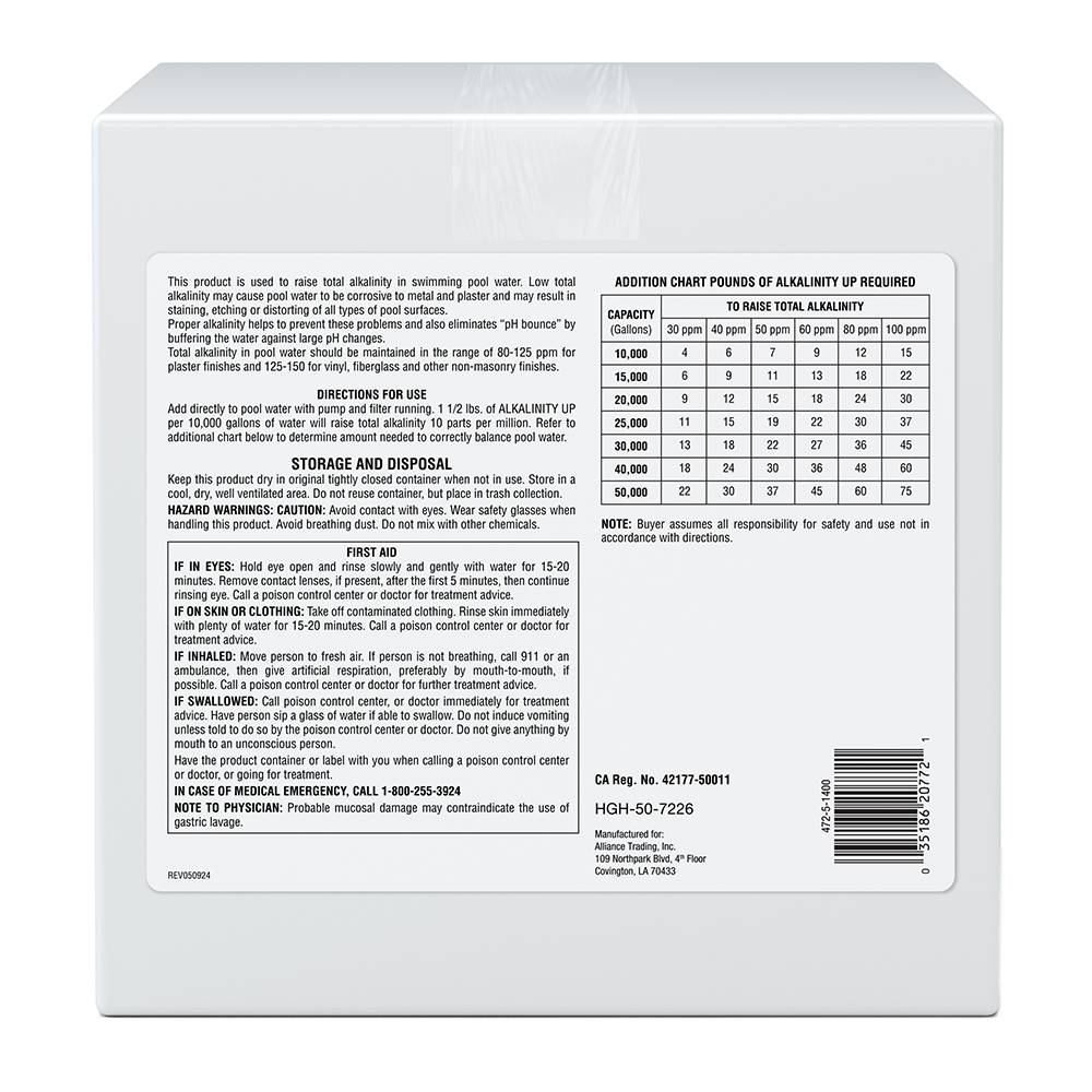 Pool Season Alkalinity Up ( 5 / 10 / 25 LBS )