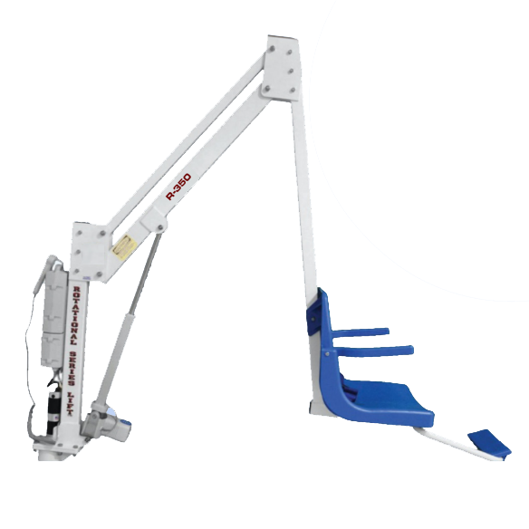 Global Pool Products Rotational Series R-350MTR Pool Lift, 350 Pound Capacity, (R350MTRNA) ADA Compliant