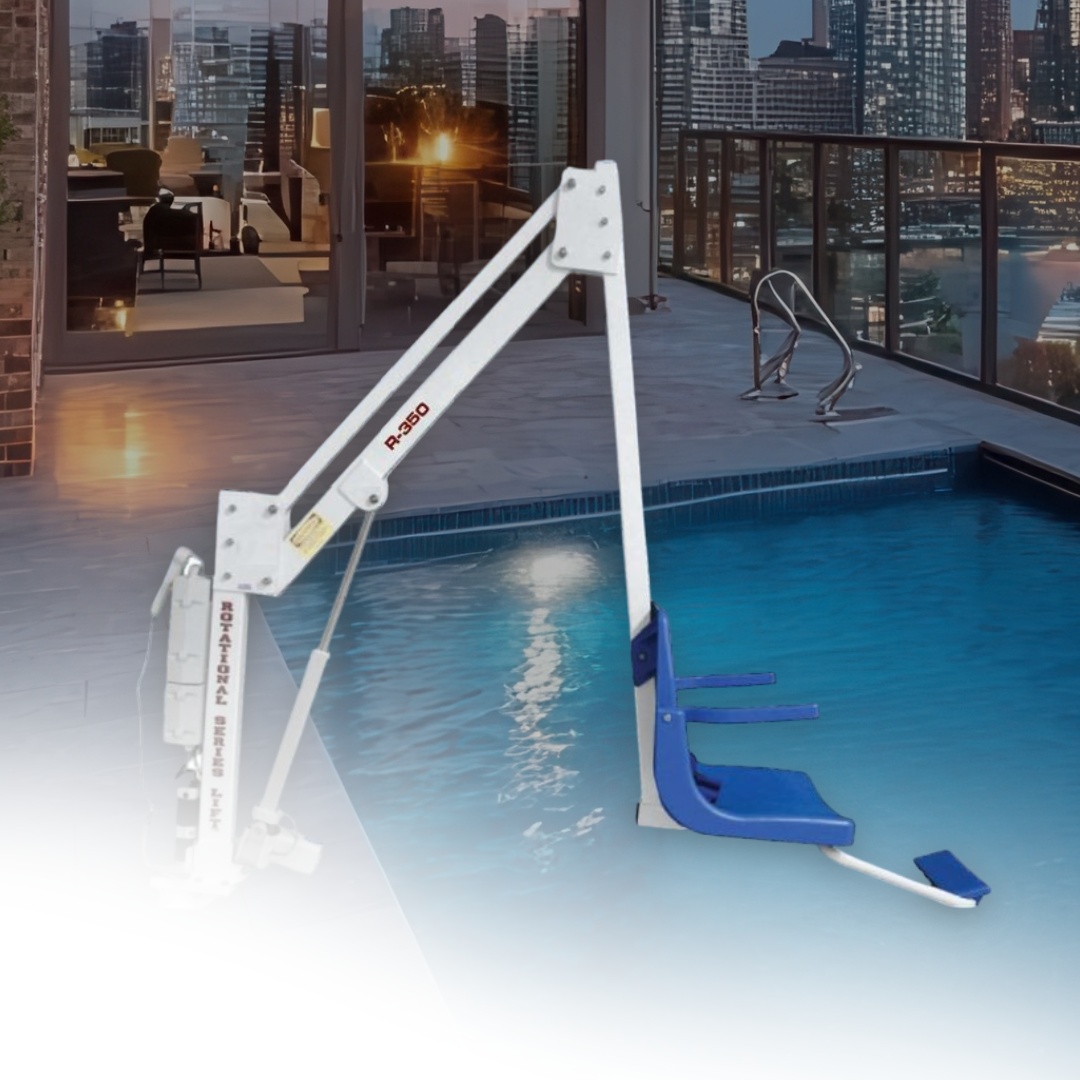 Global Pool Products Rotational Series R-350MTR Pool Lift, 350 Pound Capacity, ADA Compliant