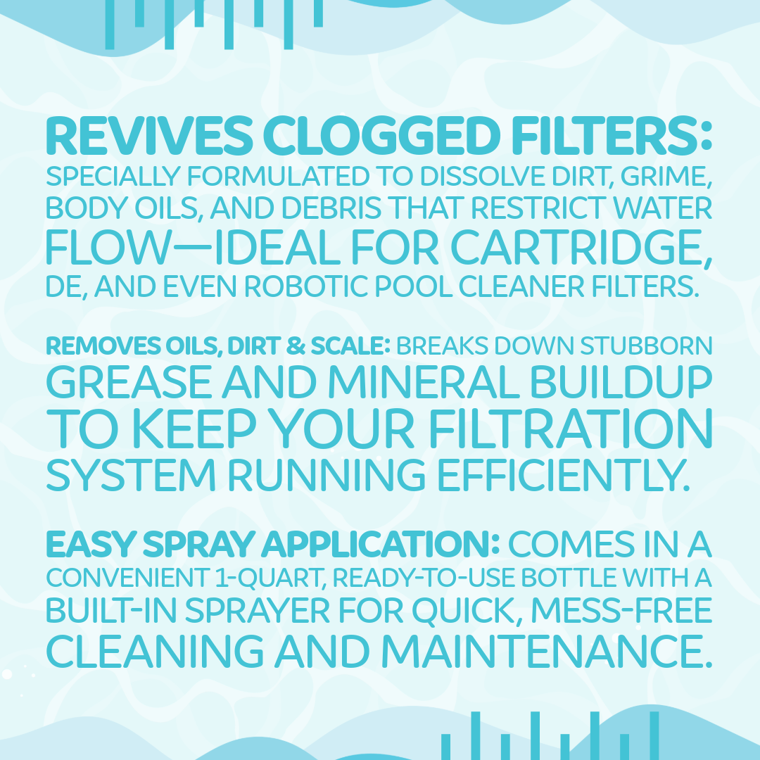 Pool Season 1 qt Spray 'N Rinse Filter Cleaner Bottle