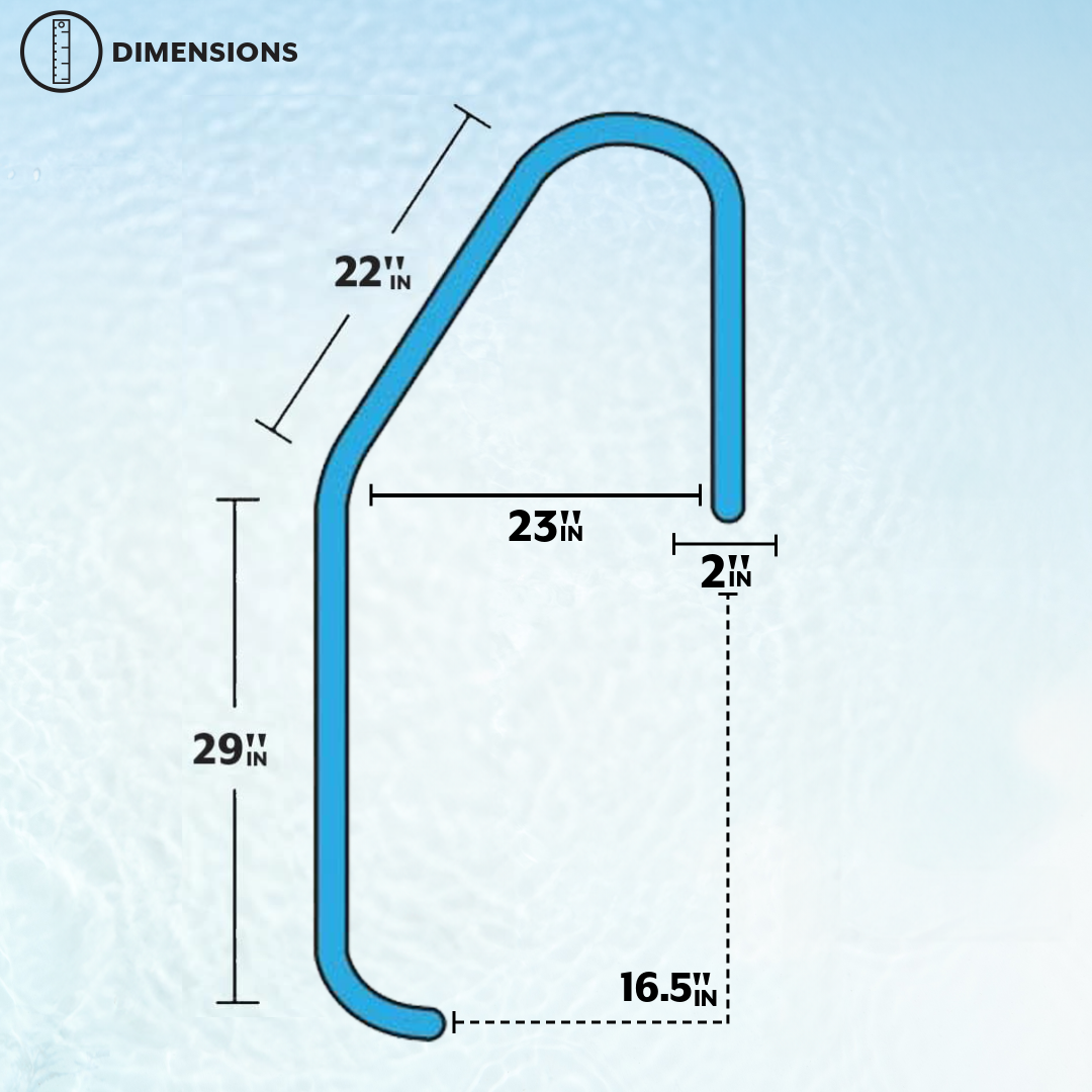 Poolzilla Salt-Friendly Stainless Steel Ladder for In-Ground Swimming Pools