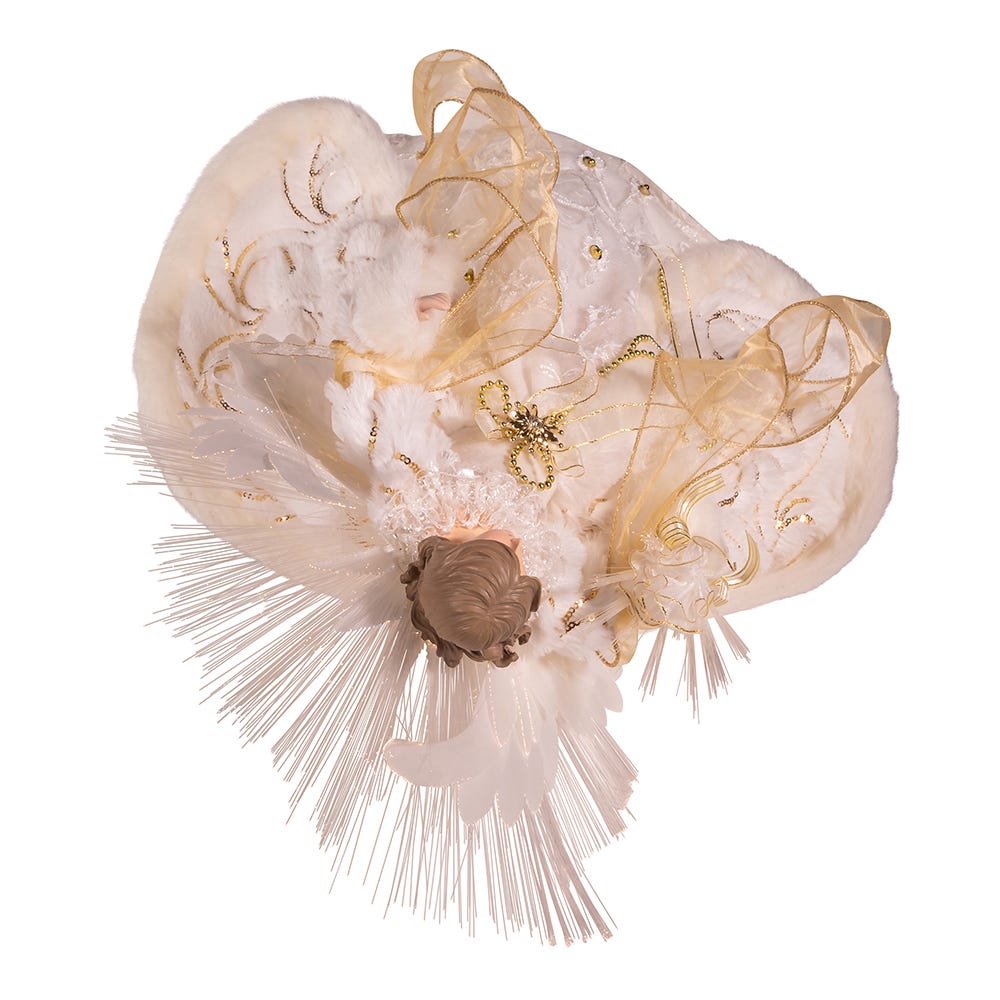 Kurt S. Adler 16“ Color Changing LED Fiber-Optic Gold & White Angel Treetop