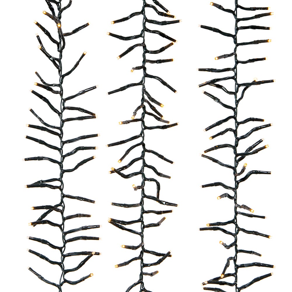 Kurt S. Adler 65' 2,000L Classic White 3MM LED Multifunction Cluster Garland With Green Wire