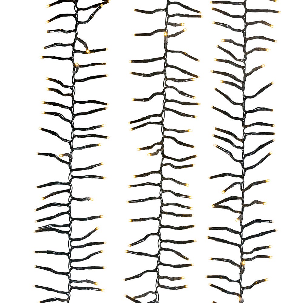 Kurt S. Adler 98' 3,000L Warm White 3MM LED Multifunction Cluster Garland With Green Wire