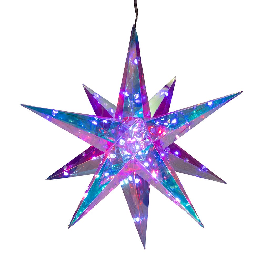 Kurt S. Adler 14.5“ Lighted Magical Iridescence Holographic Foldable Starburst + Remote