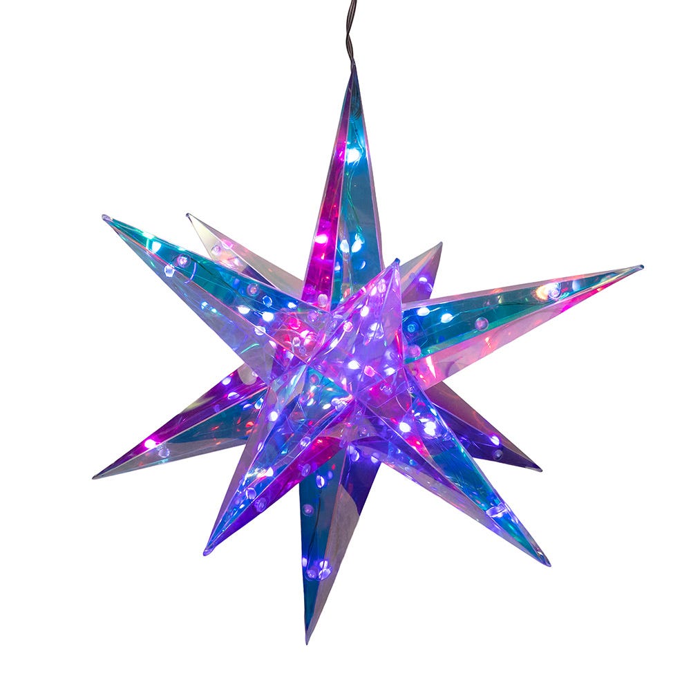 Kurt S. Adler 14.5“ Lighted Magical Iridescence Holographic Foldable Starburst + Remote
