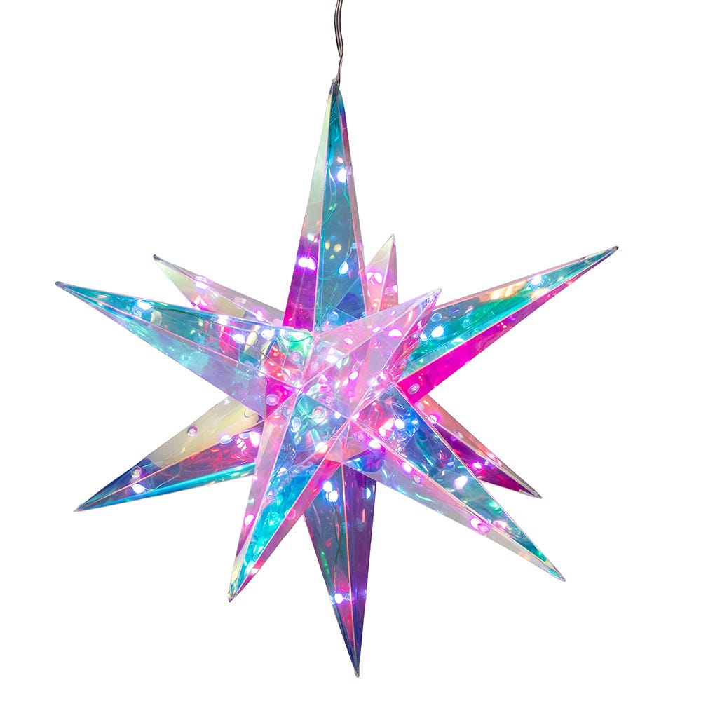Kurt S. Adler 14.5“ Lighted Magical Iridescence Holographic Foldable Starburst + Remote