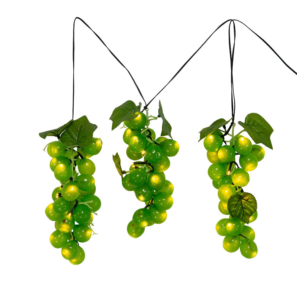 Kurt S. Adler 6' 75L Large Green Grape Cluster LED Light Set With Green Wire