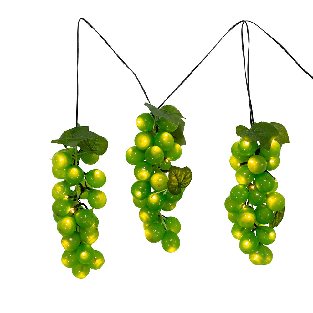 Kurt S. Adler 6' 75L Large Green Grape Cluster LED Light Set With Green Wire