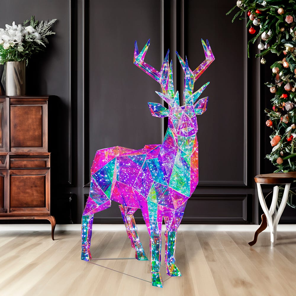 Kurt S. Adler 35.4β Lighted Magical Iridescence Holographic Reindeer