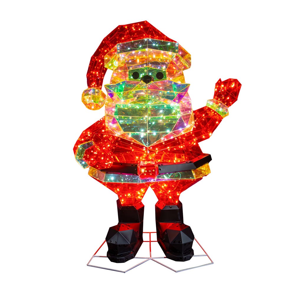 Kurt S. Adler 30“ Lighted Magical Iridescence Holographic Santa