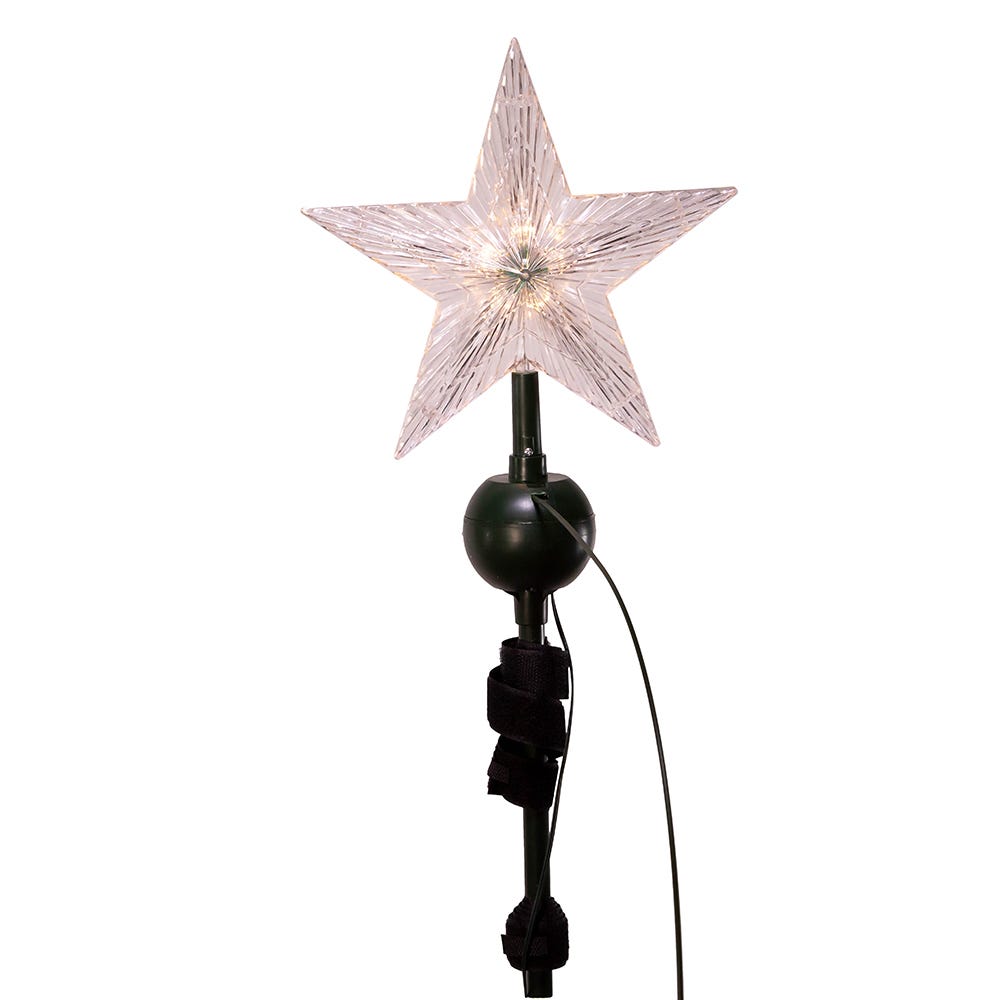 Kurt S. Adler 19.7“ 5L Warm White LED Star With Rotating Santa and Sleigh Treetop