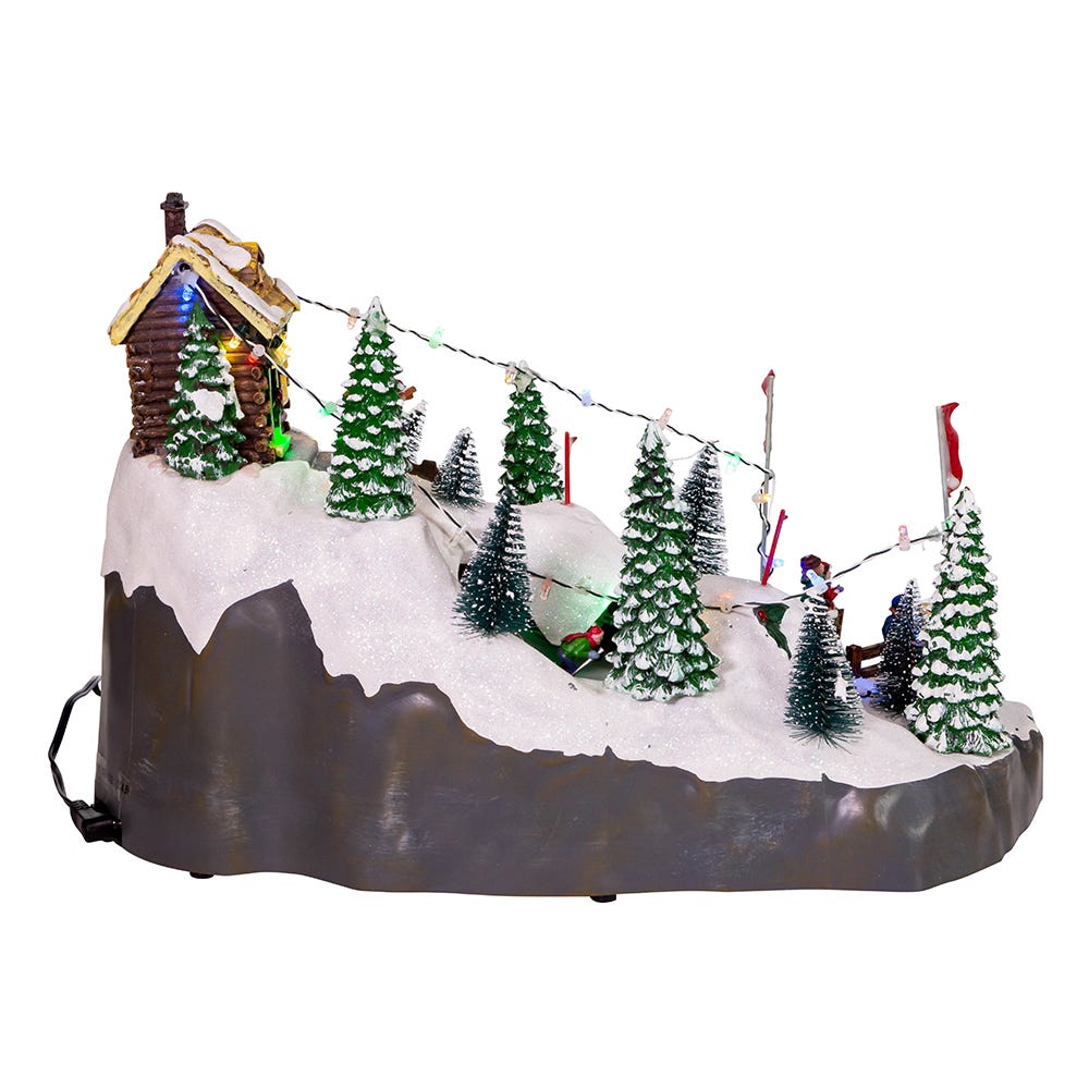 Kurt S. Adler Battery-Operated LED Musical Skiing Village
