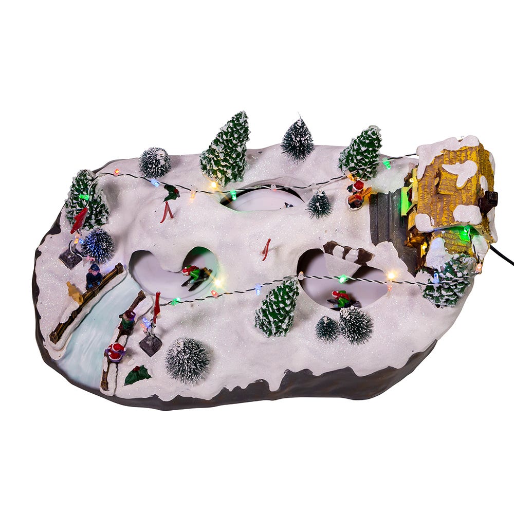 Kurt S. Adler Battery-Operated LED Musical Skiing Village
