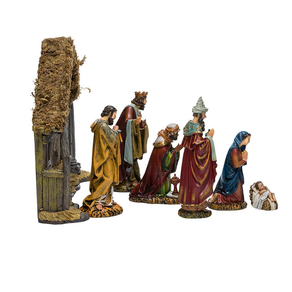 Kurt S. Adler Nativity Set With Stable, 7-Piece Set