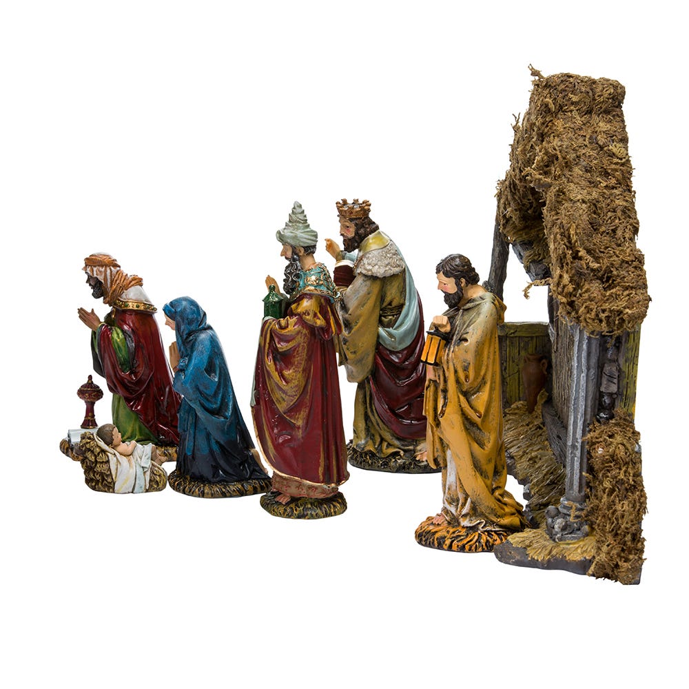 Kurt S. Adler Nativity Set With Stable, 7-Piece Set